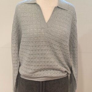 Barefoot Dreams Gray V-Neck Sweater